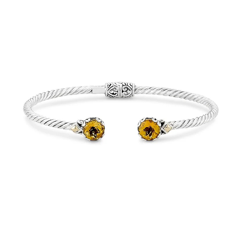 women’s square bangles-Samuel B. Citrine Birthstone Glow Bangle Bracelet - November