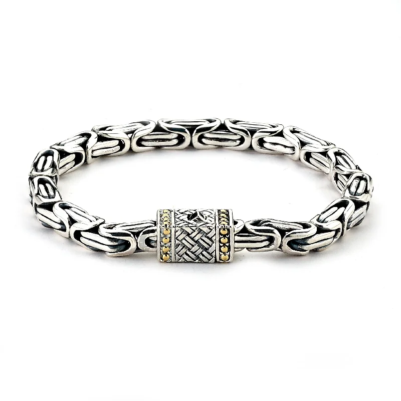 women’s cuff bracelets-Samuel B. Embargo Byzantine 18K & Sterling Silver Bracelet