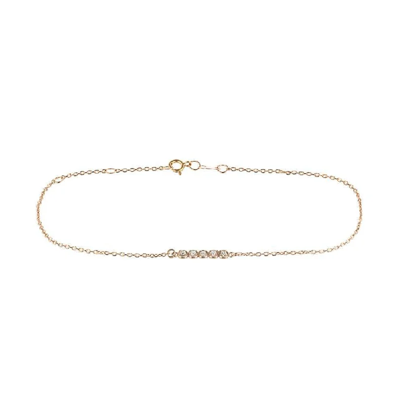 women’s casual bracelets-5 Stone Diamond Bar Bracelet