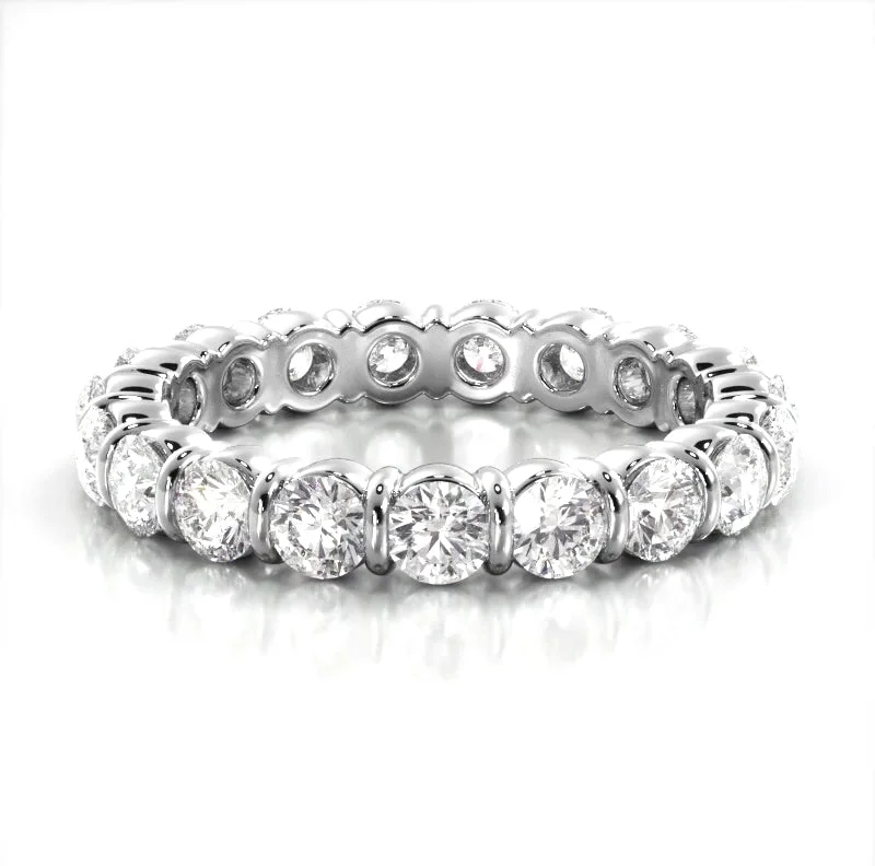 women’s affordable diamond engagement rings-2.00 ct. Round Diamond eternity Wedding Band