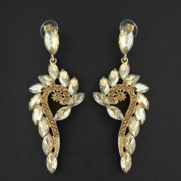 women’s Christmas earrings-Kriaa Brown Crystal Stone Dangler earrings - 1315611