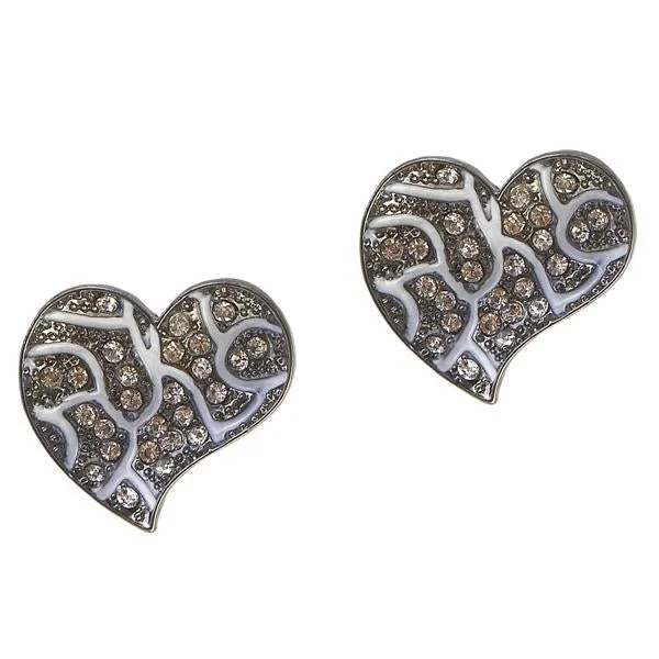 women’s matching stud earrings-The99Jewel Heart Black Oxidised Studs Earrings