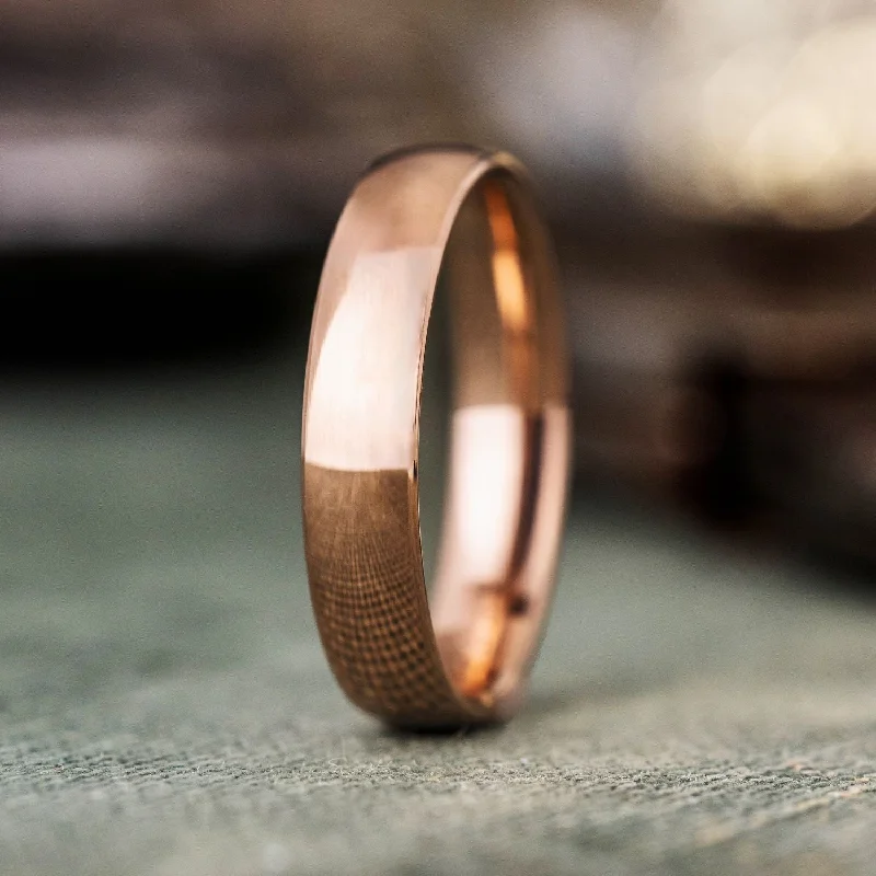 women’s halo engagement rings-The Ella | 3mm & 4mm Women's Classic Rose Gold Wedding Band