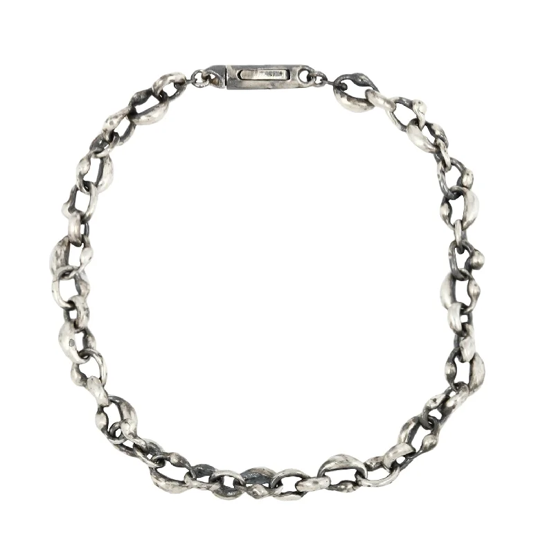 women’s chunky bracelets-Oval Link Silver Chain Bracelet