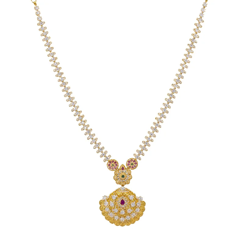 women’s red gemstone necklaces-22K Gold & Gemstone Necklace