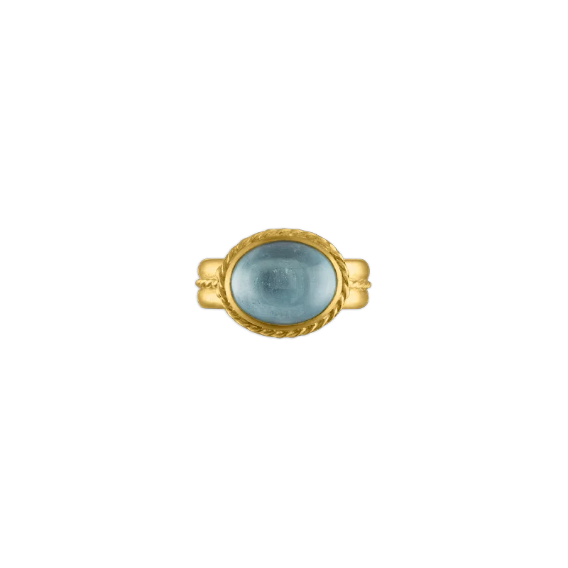 women’s pearl rings-Aquamarine Medium Nauta Ring