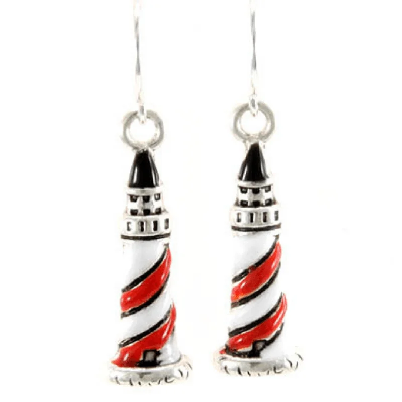 women’s bohemian earrings-Lighthouse Silver Dangle Earrings