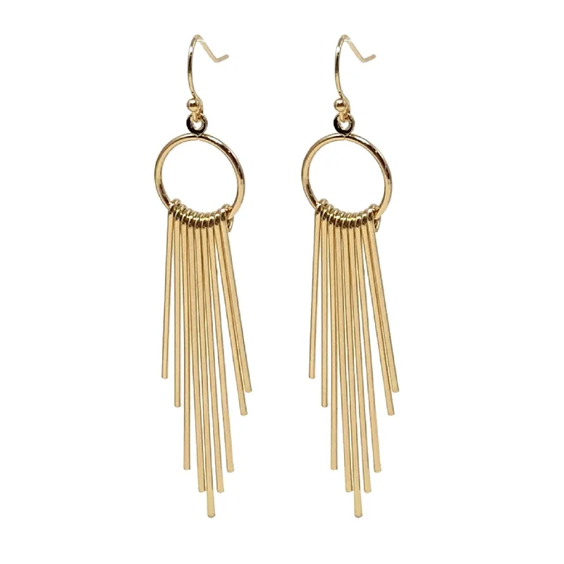 women’s fashion earrings-Long Metal Tassel Earrings