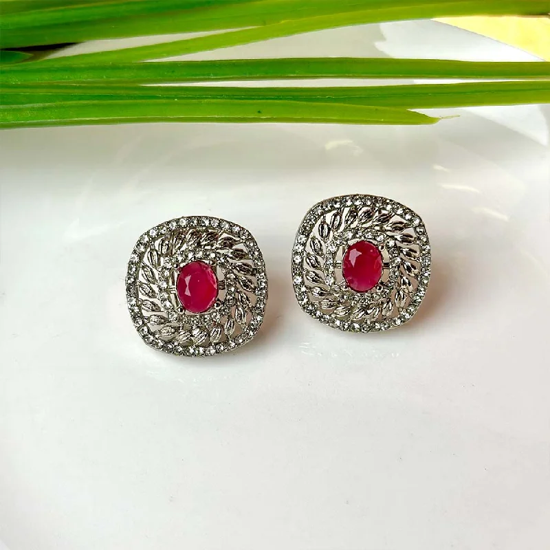 women’s vintage pearl earrings-Sidra Earrings (Maroon)