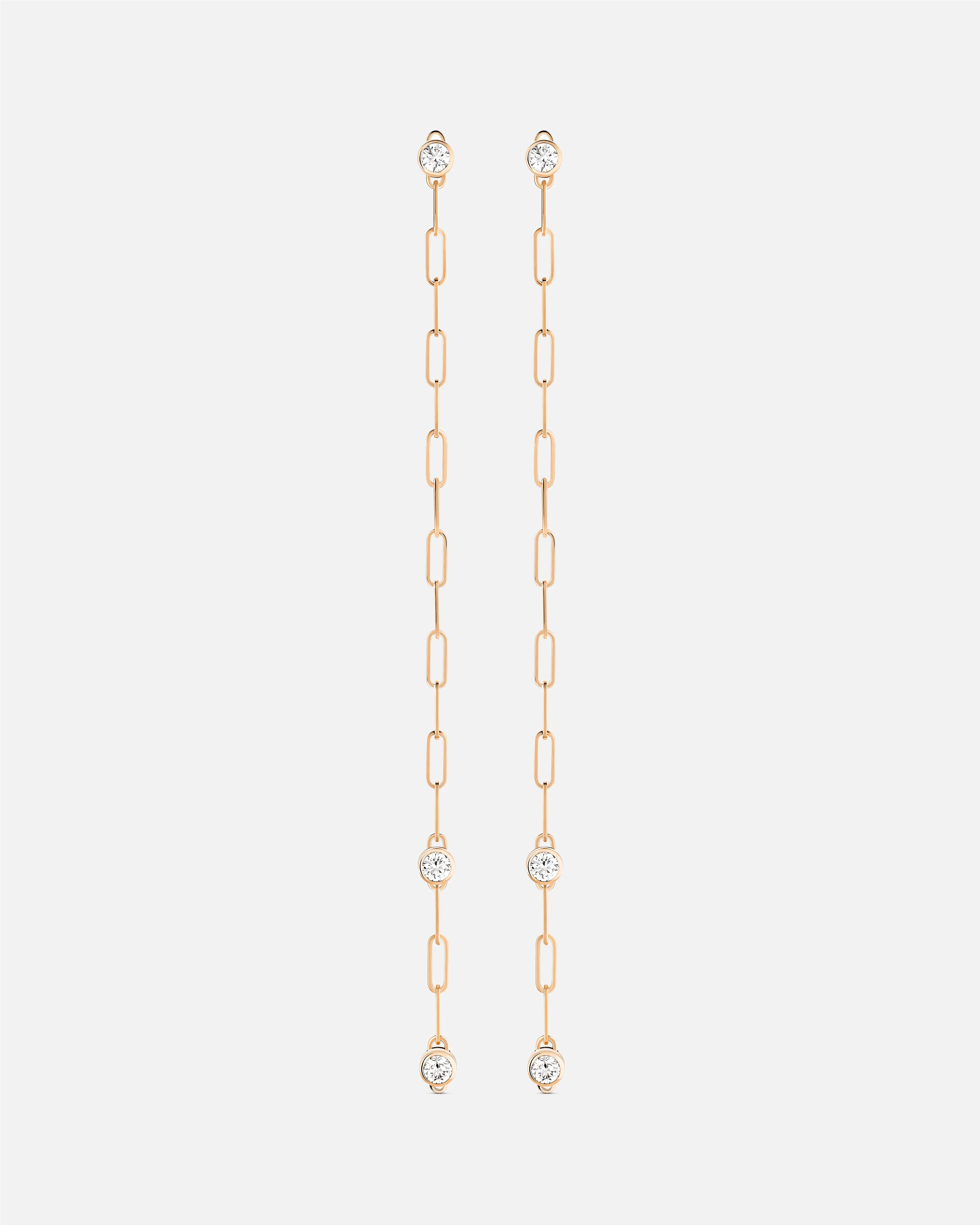 women’s crystal earrings-Round Trio GM Classics Earrings in Rose Gold