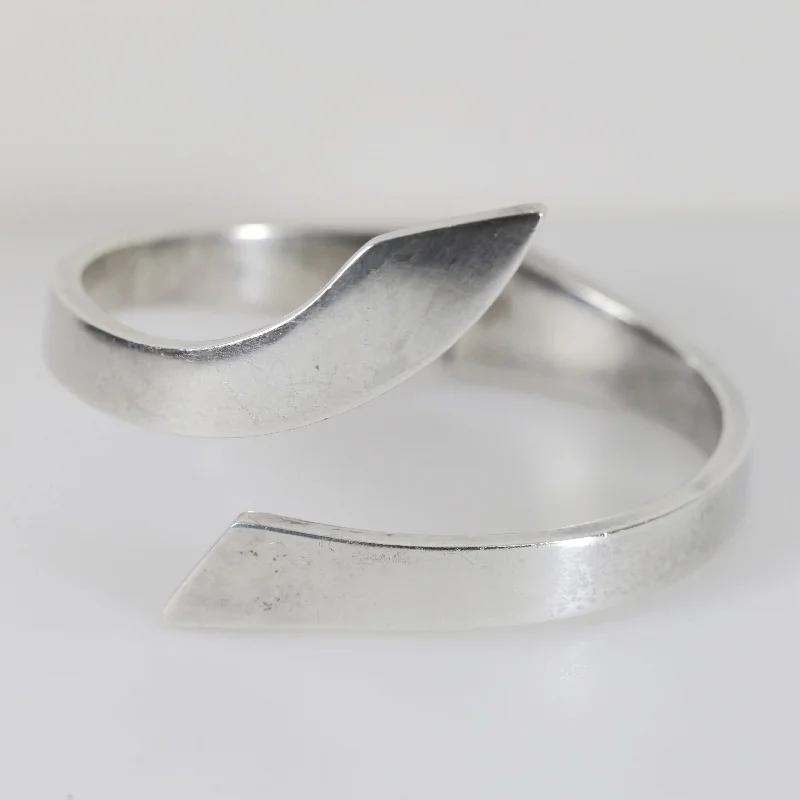 women’s personalized bangles-Vintage Sigi Pineda Jewelry | Solid Silver Modernist Clamper Bangle Bracelet 238 Mexico