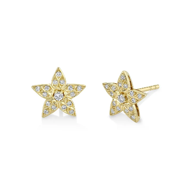 women’s drop earrings-Lily Artisan Pave Diamond Stud Earrings