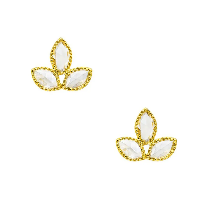 women’s diamond earrings-Lilah Marquise Rose Cut Diamond Stud Earrings