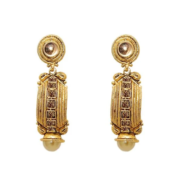 women’s gemstone earrings-Kriaa Austrian Stone Gold Plated Dangler Earrings - 1307625