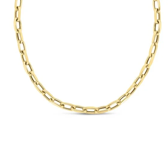 women’s heart-shaped pendant necklaces-Bold Paperclip Link Necklace, 18 Inches, 14K Yellow Gold