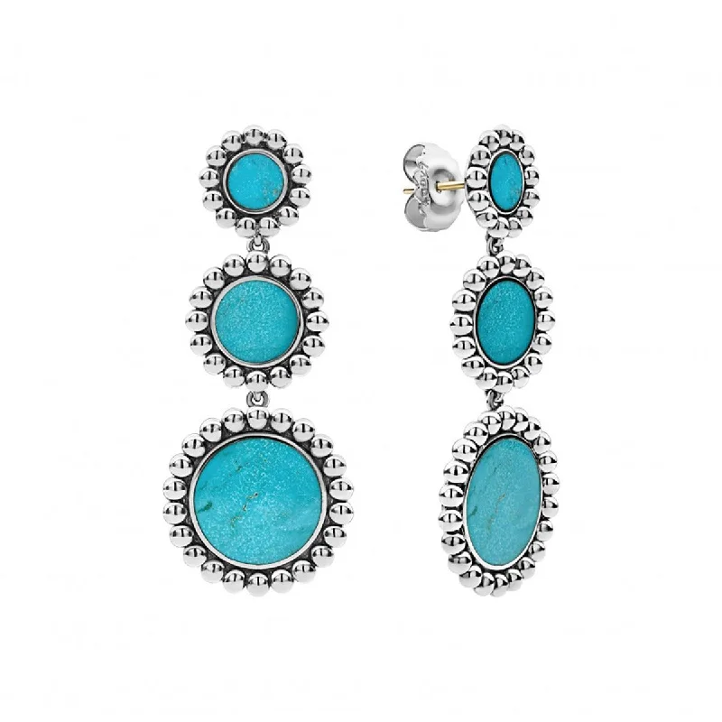 women’s heart-shaped earrings-Maya Turquoise Circle Drop Earrings