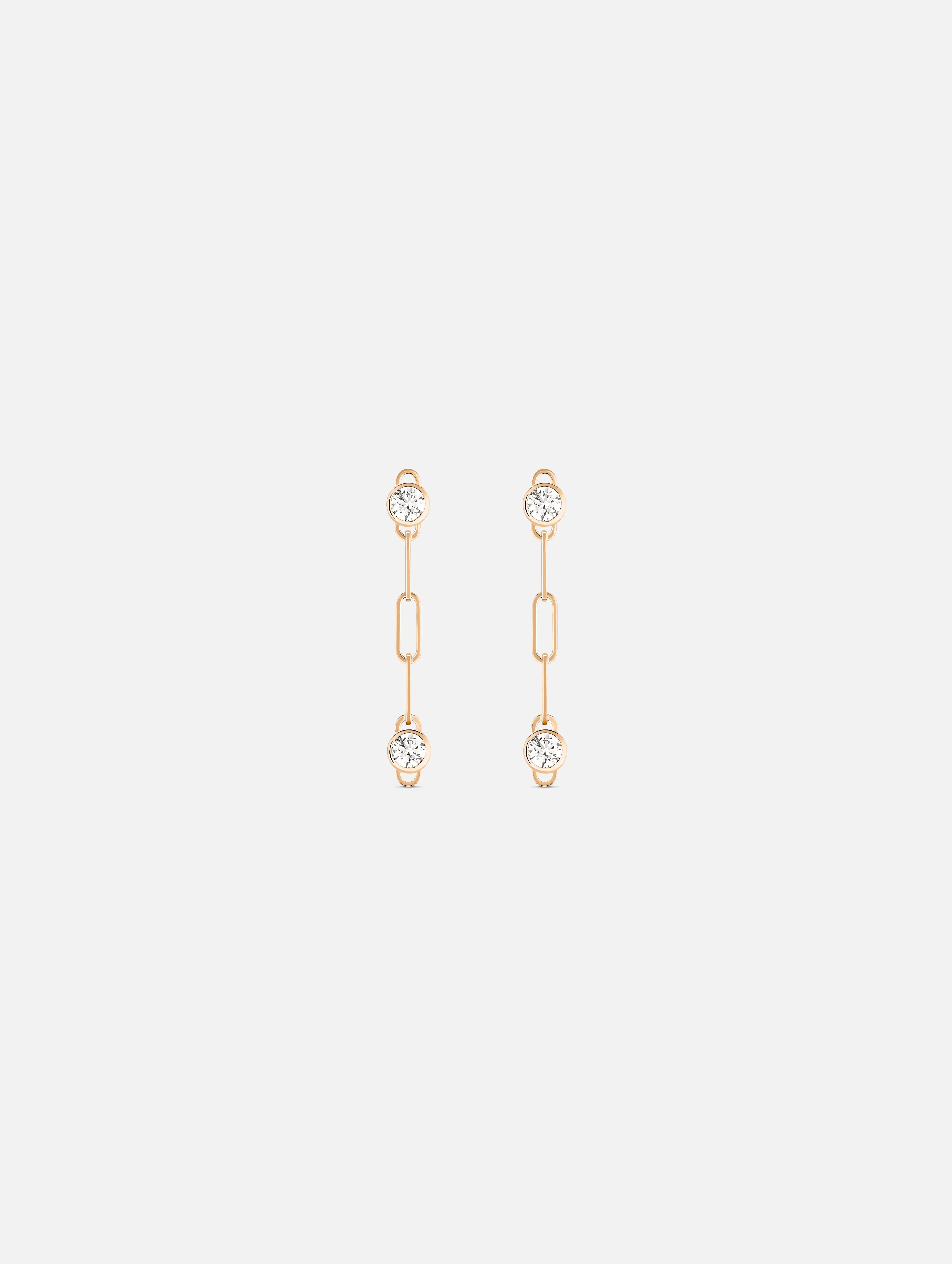 women’s wedding stud earrings-Round Duo PM Classics Earrings in Rose Gold