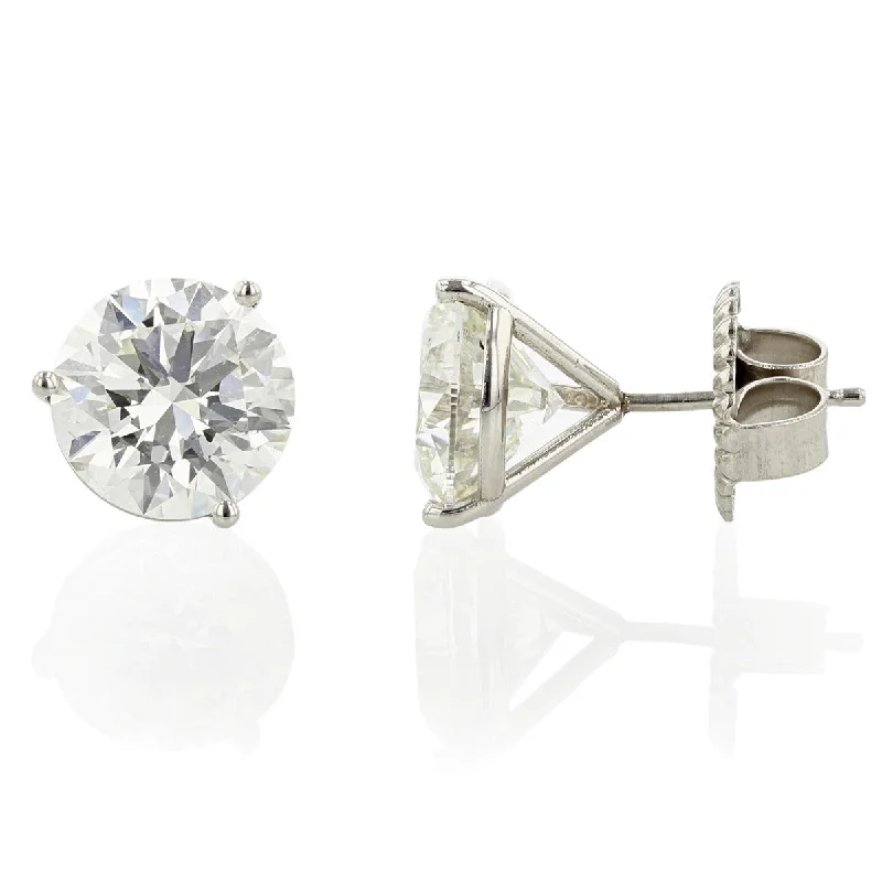 women’s anniversary earrings-Platinum Fire and Ice Diamond Stud Earrings