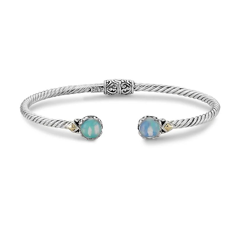 women’s sparkly bangles-Samuel B. Opal Birthstone Glow Bangle Bracelet - October