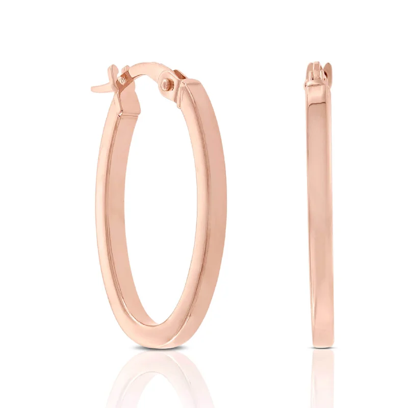 women’s casual earrings-Petite Oval Hoop Earrings