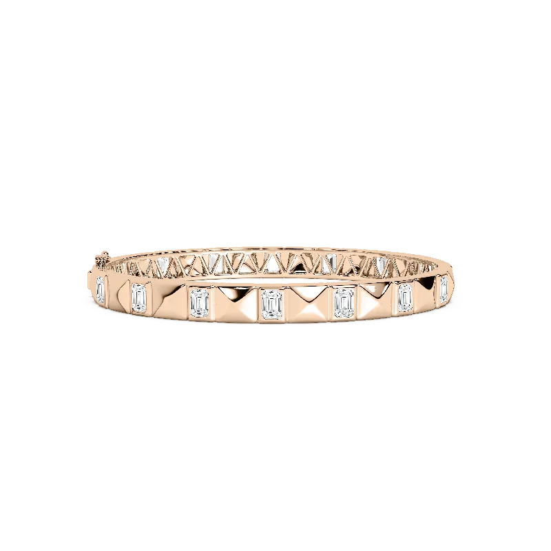 women’s delicate bracelets-Pyramid Stud Bangle