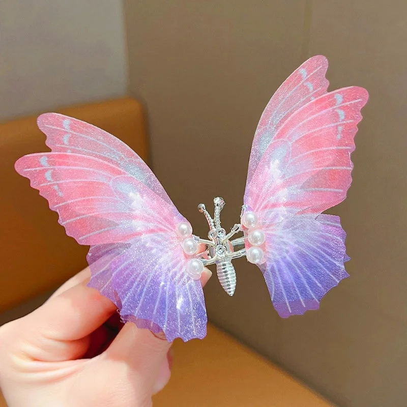 Korean Pink Purple Butterfly Barrettes (Single Price)