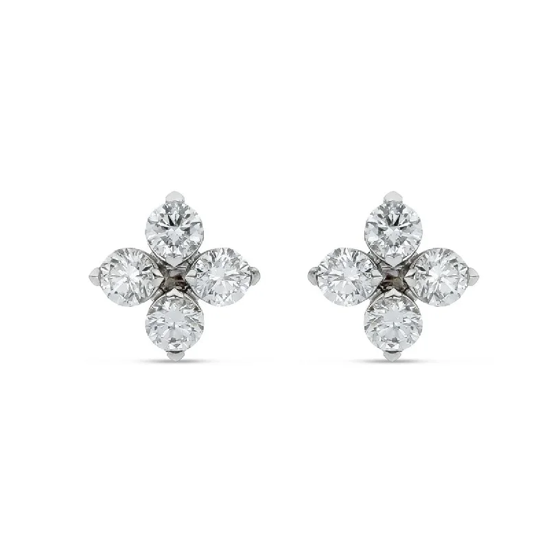 women’s platinum earrings-Love in Verona Earrings with Diamonds