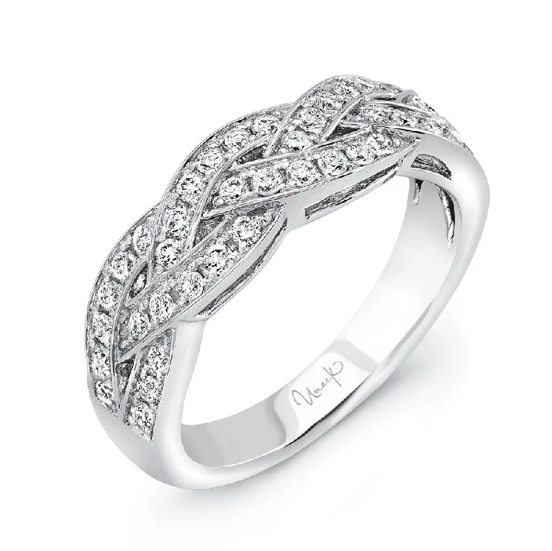 women’s forever engagement rings-Uneek Crisscross Diamond Wedding Band