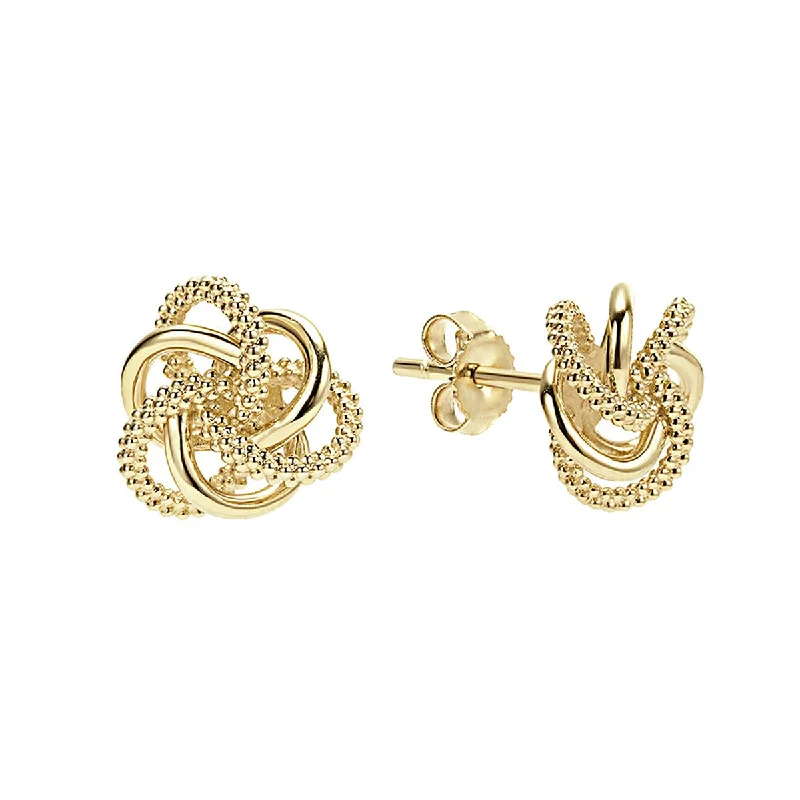 women’s diamond halo earrings-Love Knot Stud Earrings