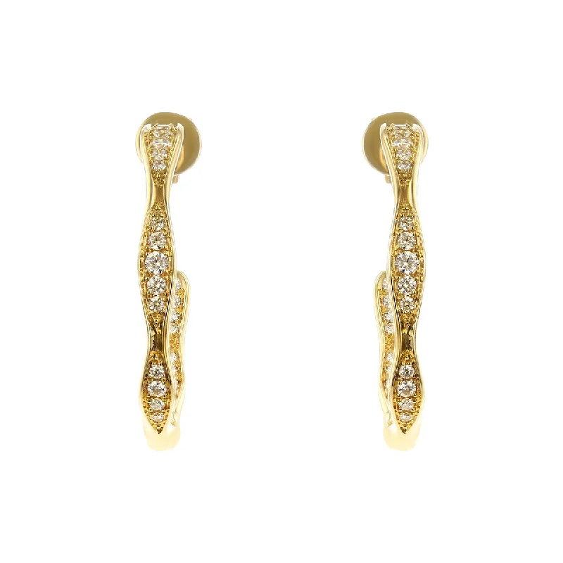 women’s fashion statement earrings-Maria Canale 18K Gold Diamond Inside-Out Hoop Earrings