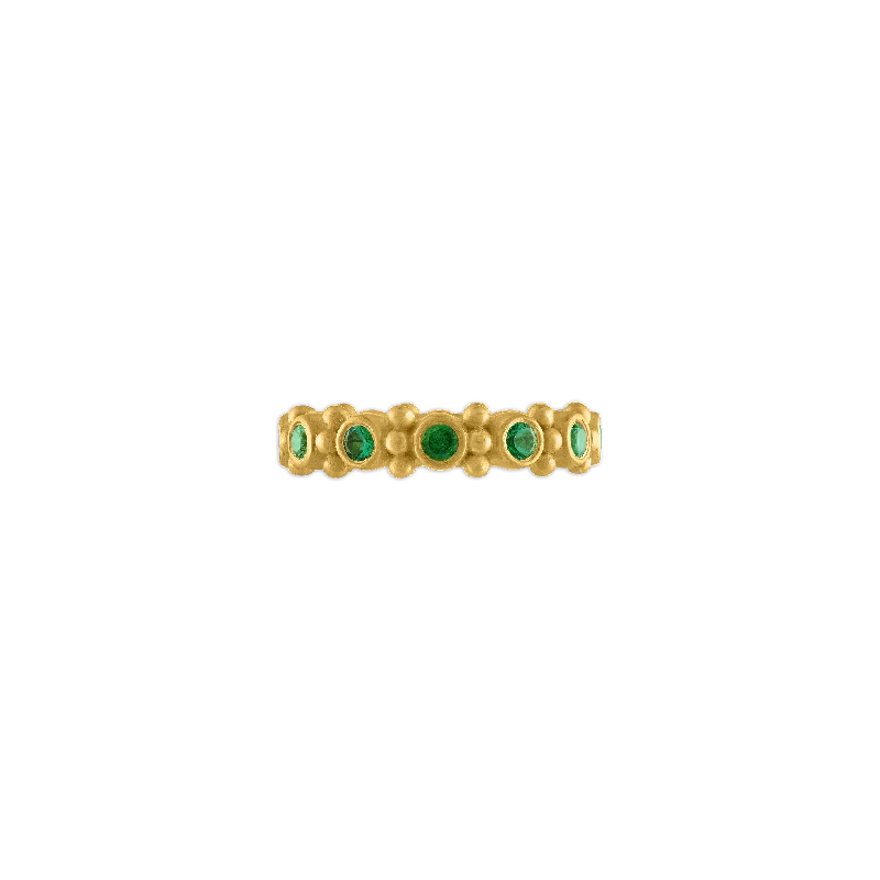 women’s stackable wedding rings-Emerald Bulla Aeon Ring