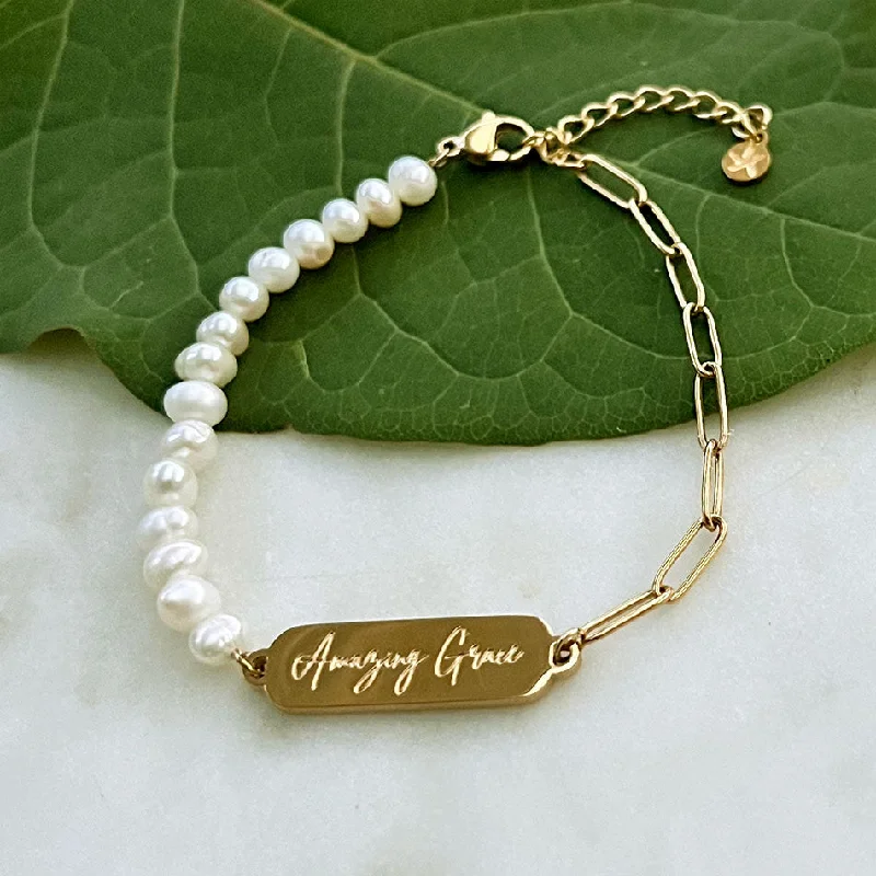 women’s adjustable bracelets-"Amazing Grace" Pearl Bracelet, China