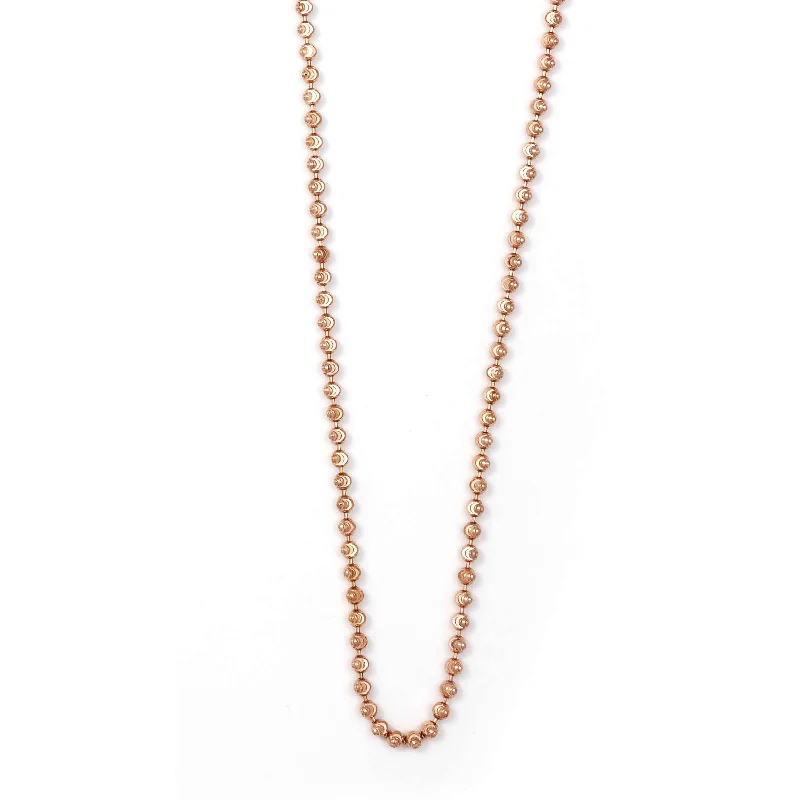 women’s wedding necklaces-Moon Cut Bead Necklace, Sterling with 18K Rose Gold Plating