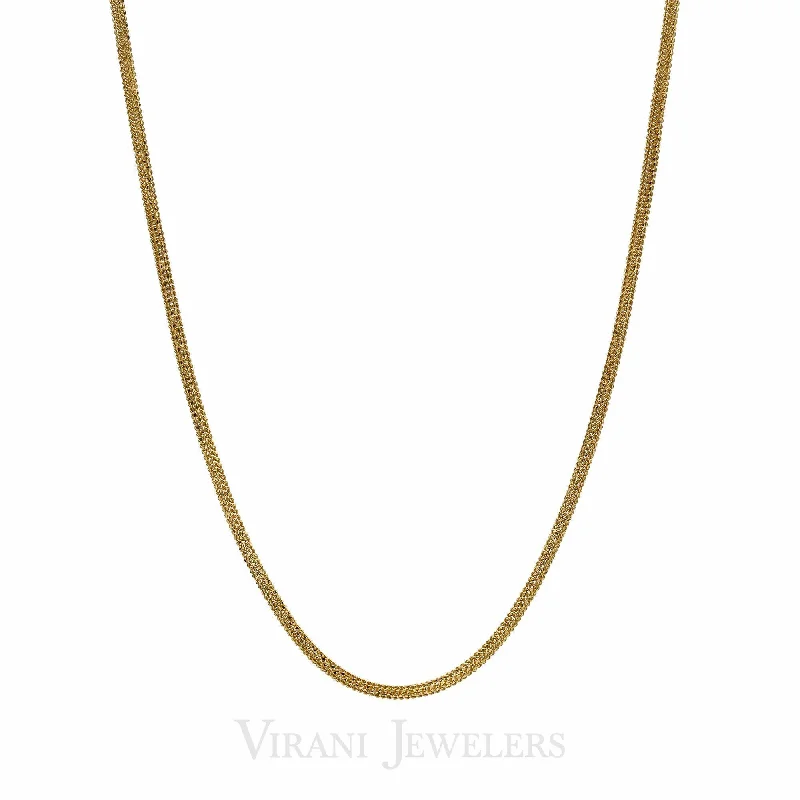 women’s bar necklaces-22K Yellow Gold Popcorn Link Classic Chain Necklace for Men