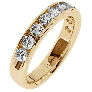 women’s adjustable gemstone rings-14K Yellow Gold Channel Band