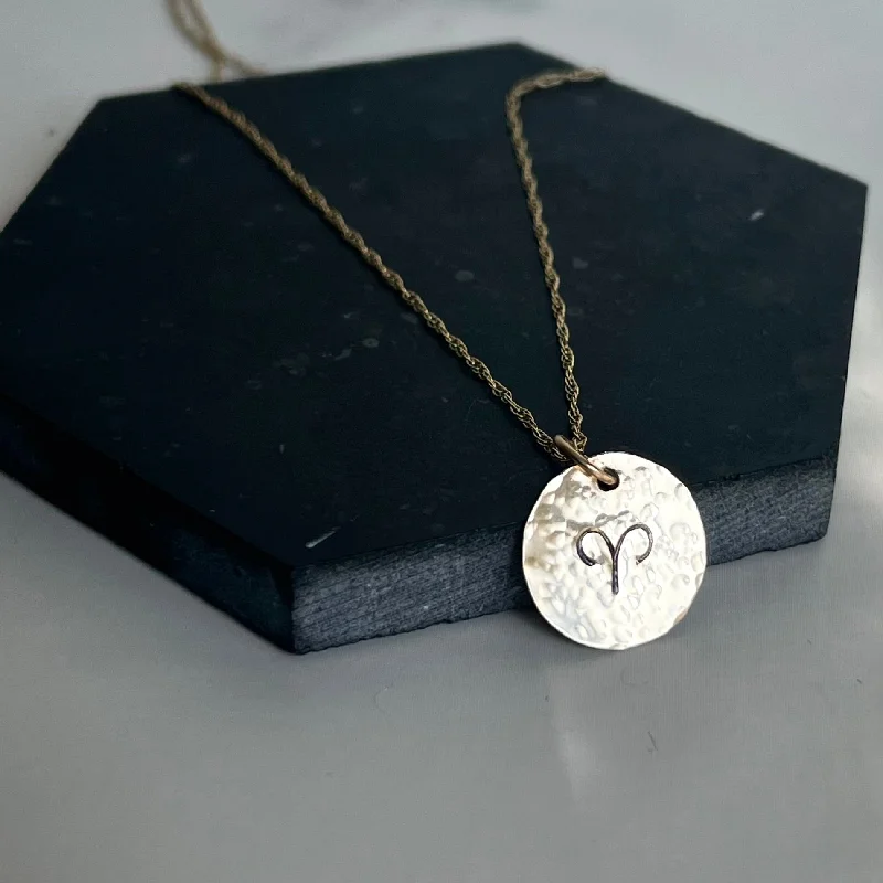 women’s inspirational necklaces-14kt Solid Gold Disc Necklace