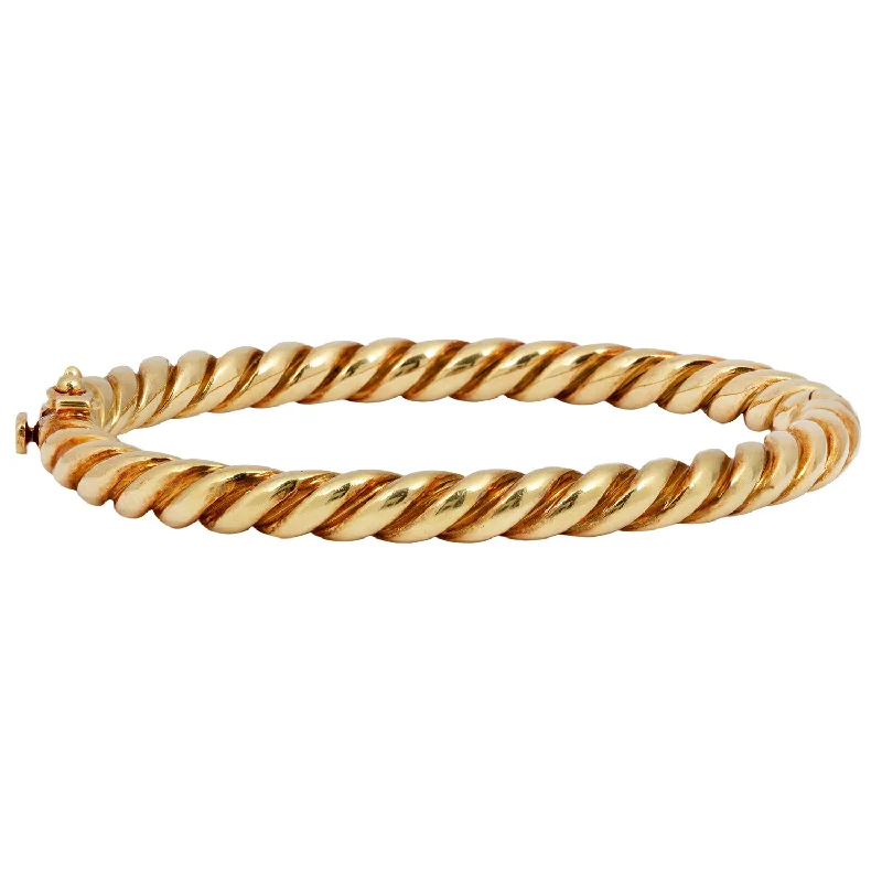 women’s luxury cuff bracelets-Vintage Gold Twisted Bangle