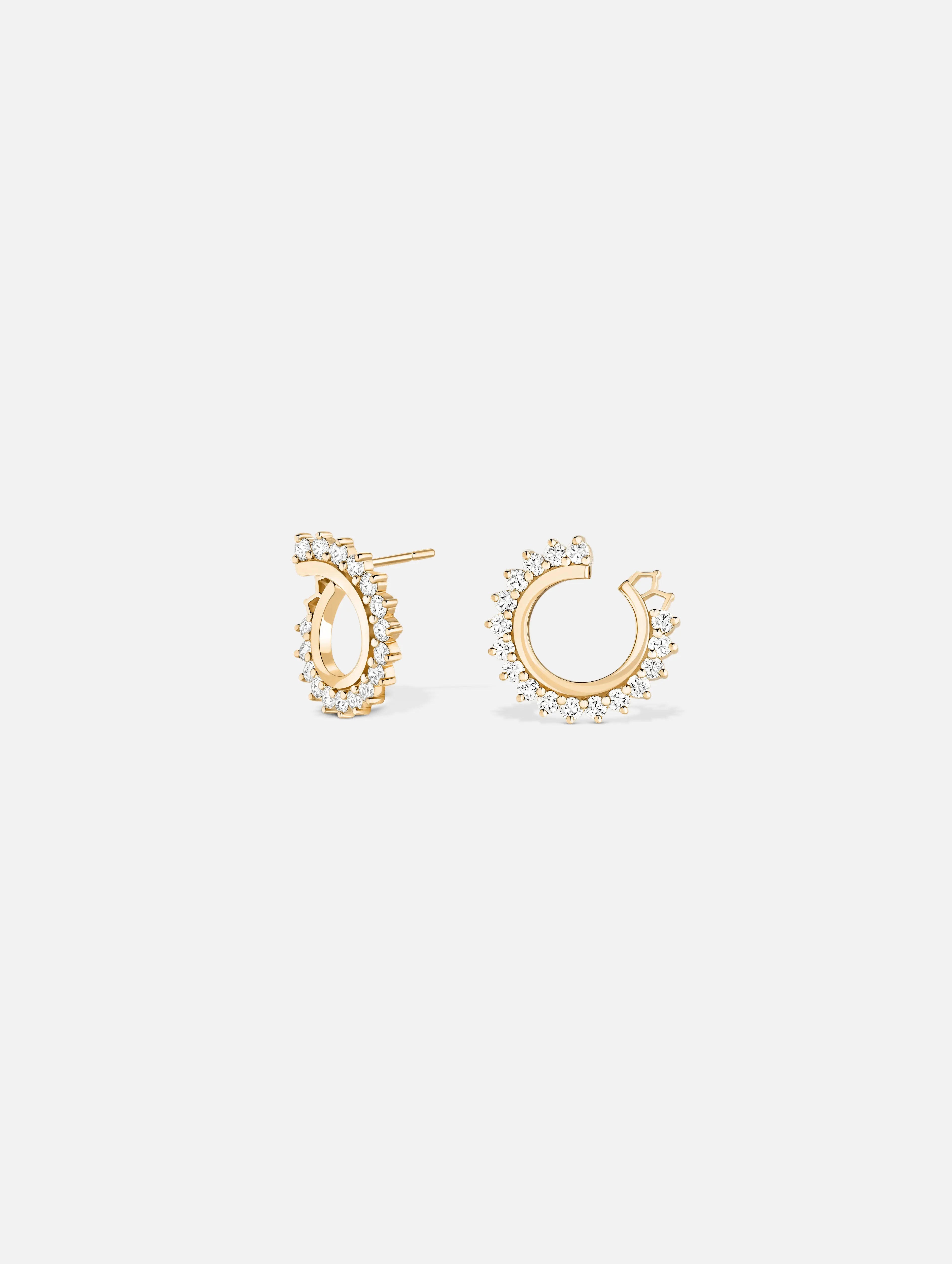 women’s long earrings-Diamond Earrings in Yellow Gold