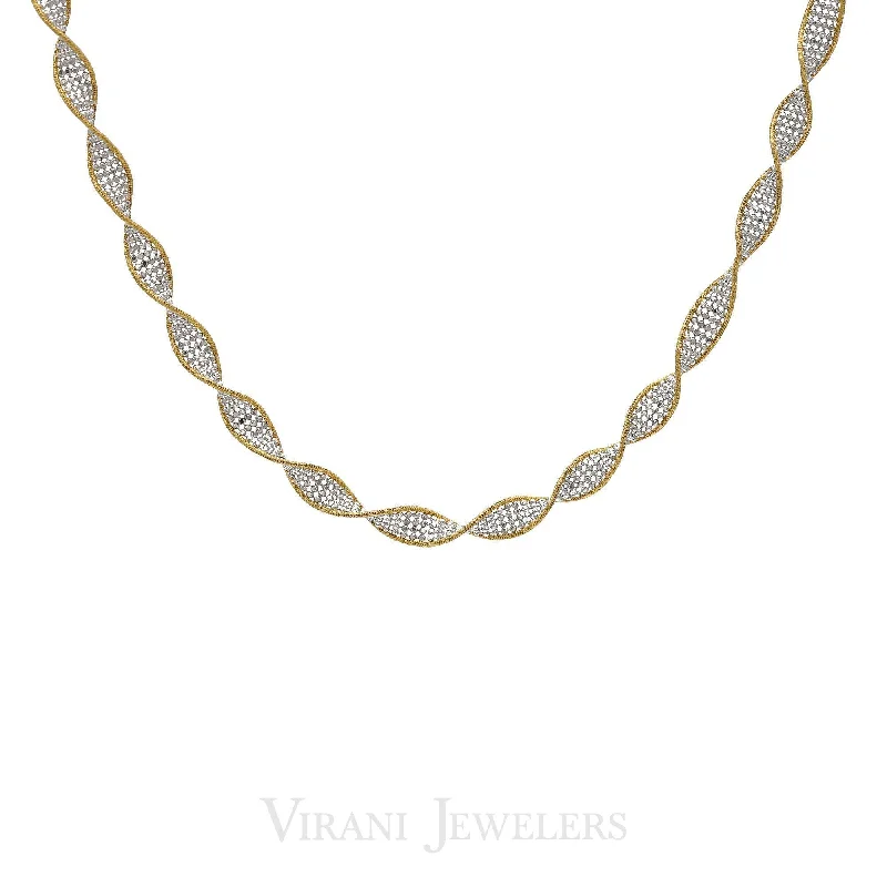 women’s bridal necklaces-22K Multitone Gold Twisted Chain Necklace