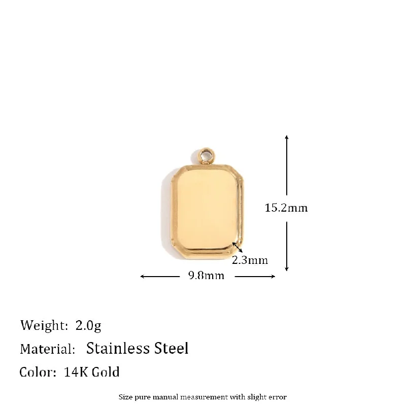 Edge Square Brick Small Pendant - Gold