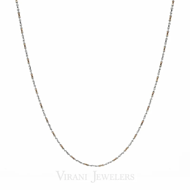 women’s classic necklaces-22k Yellow & White Gold Bone Link Gold Chain Necklace