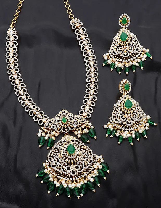 women’s diamond necklaces-Designer GJ Polish Necklace Set