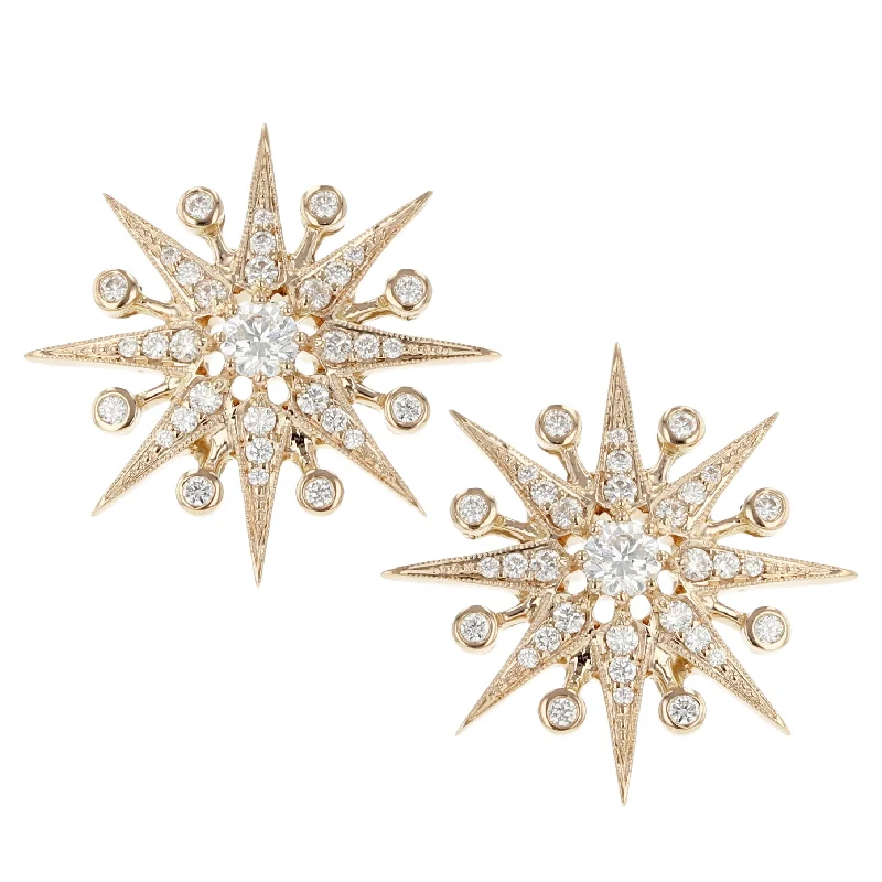 women’s drop diamond earrings-Medium Starburst Earrings