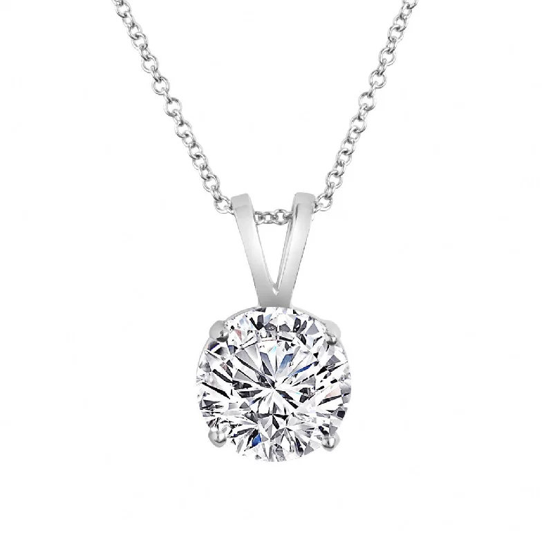 women’s delicate gold necklaces-14kw Classic Tidewater Diamond Solitaire Necklace