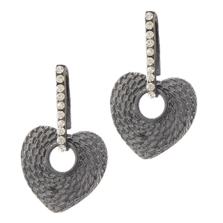 women’s big earrings-The99jewel Rhodium Plated Stone Dangler Earrings - 1306610