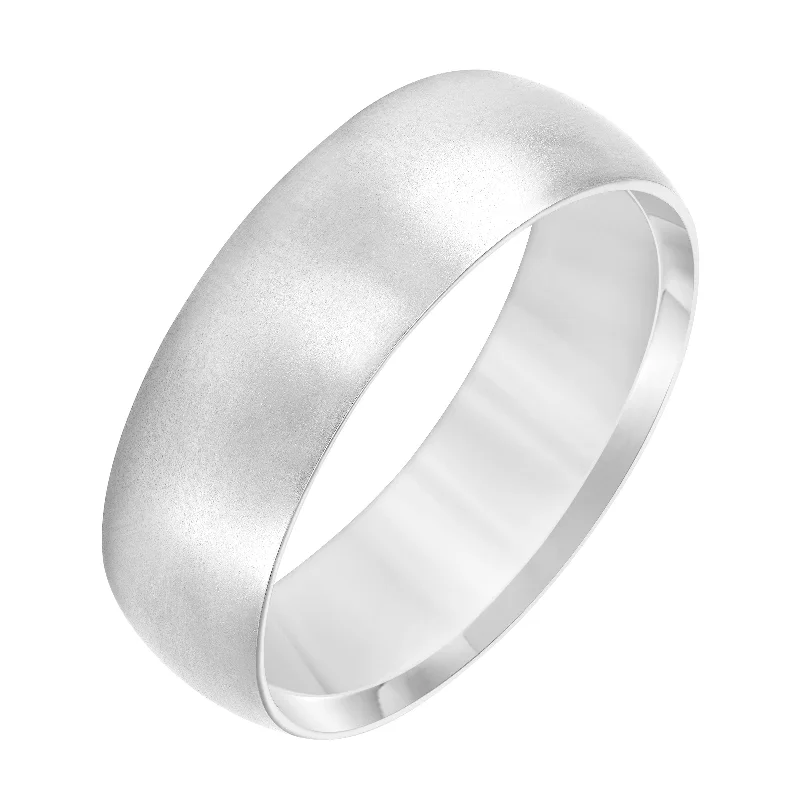 women’s minimalistic engagement rings-White Gold Men's Wedding Band