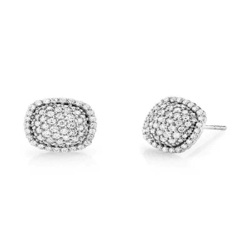 women’s cute earrings-Pave Cushion Diamond Earrings