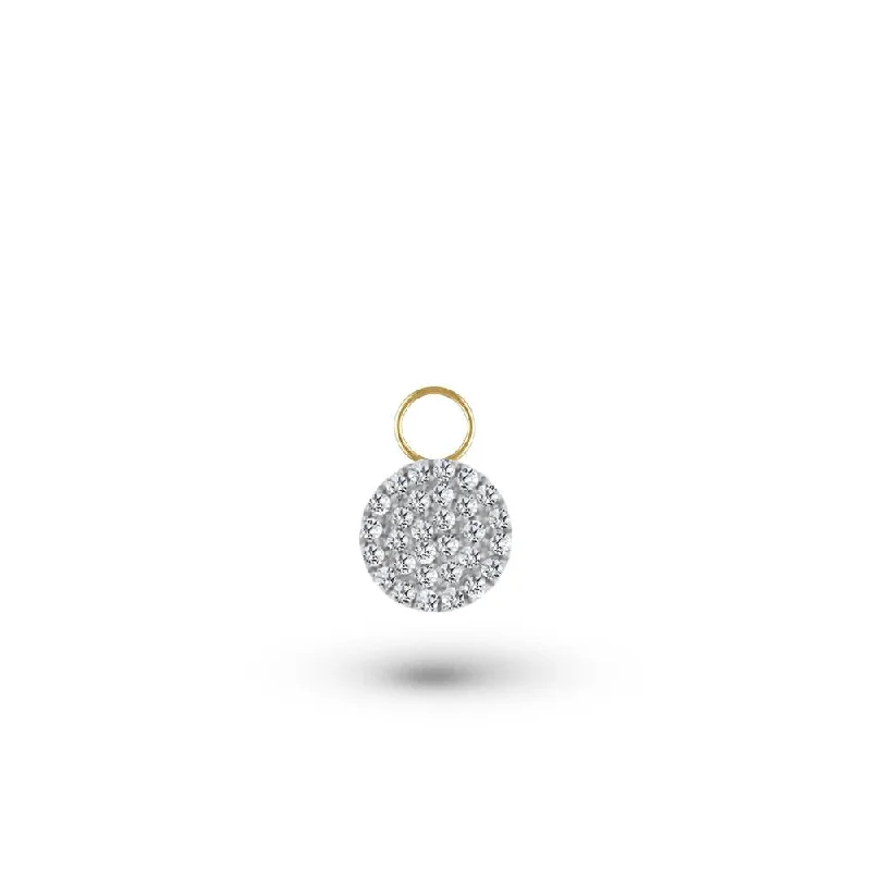 women’s eternity earrings-Diamond Disc Charm