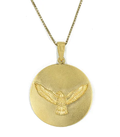 women’s layered gold necklaces-18kt Gold Garuda Pendant Necklace