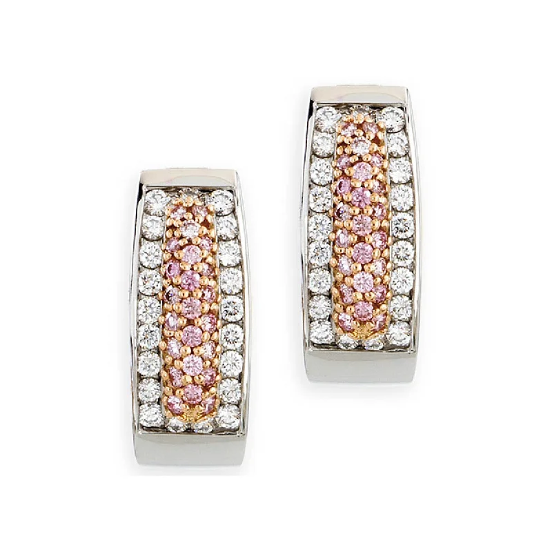 women’s vintage-style earrings-Platinum and 18K Rose Gold Diamond Earrings